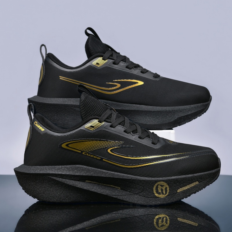 Breathable Mesh Athletic Shoes - Tênis de Corrida Masculino com Placa