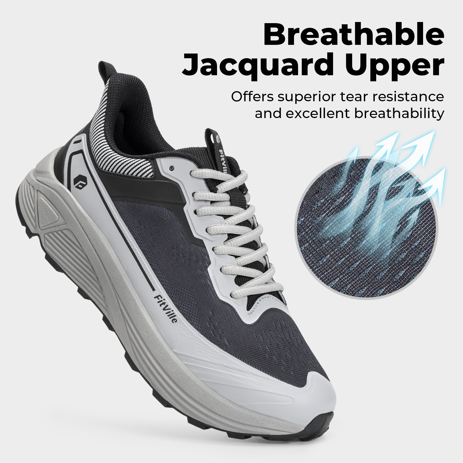 Tênis Esportivos FitVille Larg - Anti Slip Trail Running Sneakers avaliação e preço